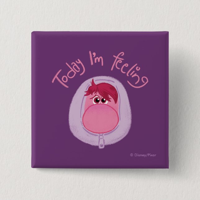 Inside Out 2 Today I’m Feeling Embarrassment 2 Inch Square Button (Front)