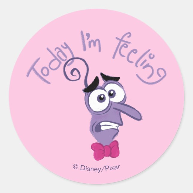 Inside Out 2 Today I’m Feeling Fear Graphic Classic Round Sticker (Front)