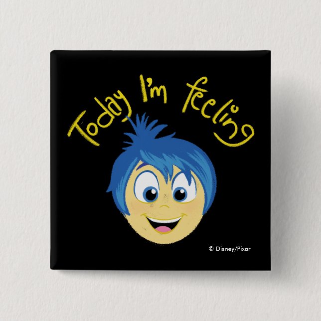 Inside Out 2 Today I’m Feeling Joy Graphic 2 Inch Square Button (Front)