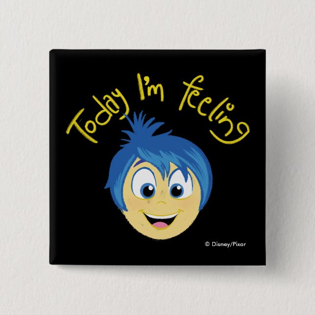 Inside Out 2 Today I’m Feeling Joy Graphic Inch Square Button (Front)