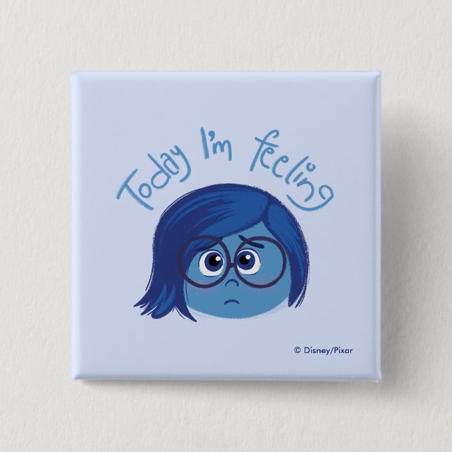 Inside Out 2 Today I’m Feeling Sadness Graphic 2 Inch Square Button (Front)