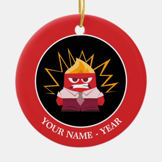 Inside Out | Anger Standing Add Your Name Ceramic Ornament (Front)