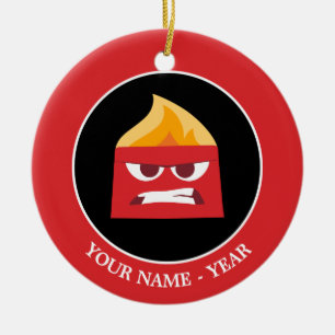 Inside Out Angry Face Add Your Name Ceramic Ornament