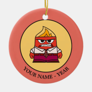 Inside Out   Angry Face Add Your Name Ceramic Ornament