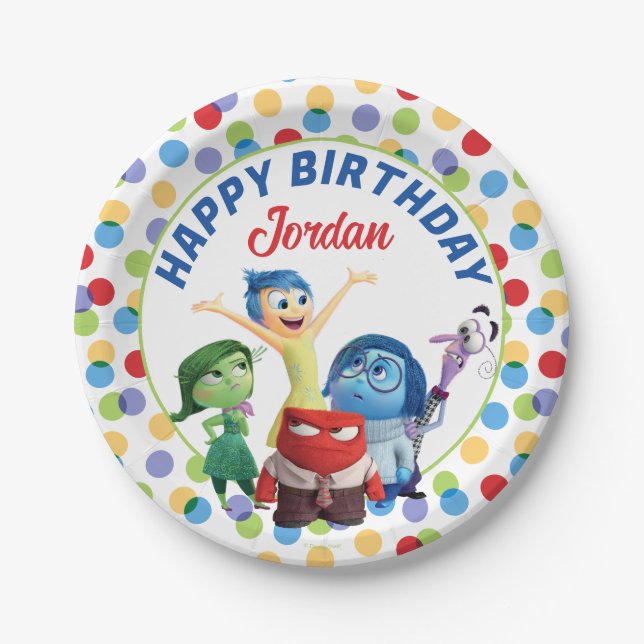 Inside Out Birthday Paper Plate (Front)