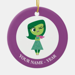 Inside Out Disgust arms Crossed Add Your Name Ceramic Ornament