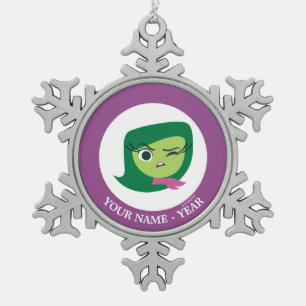 Inside out   Disgust Face With Hand Out Snowflake Pewter Christmas Ornament