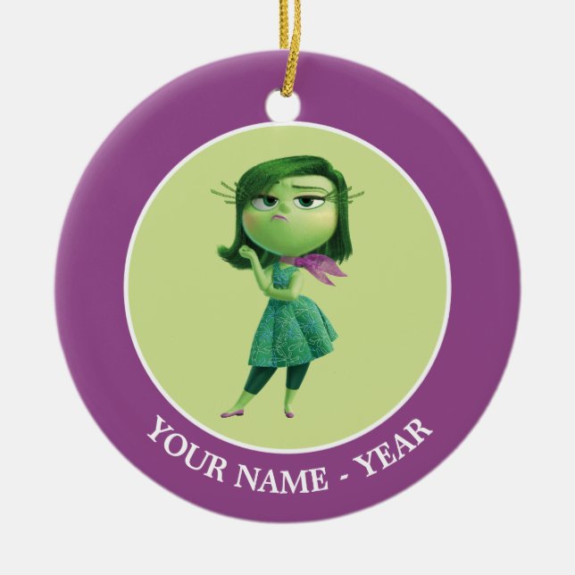 Inside Out | Disgust Standing Add Your Name Ceramic Ornament (Front)