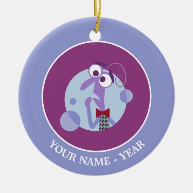 Inside Out | Fear Face Add Your Name Ceramic Ornament (Front)