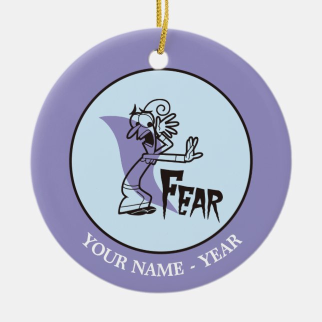 Inside Out | Fear With Hand Out Add Your Name Ceramic Ornament (Front)
