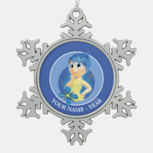 Inside Out   Joy Add Your Name 2 Snowflake Pewter Christmas Ornament