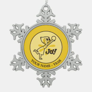 Inside Out   Joy Add Your Name Snowflake Pewter Christmas Ornament