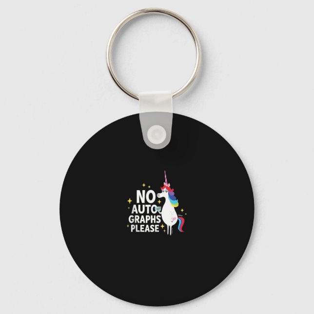 Inside Out - Rainbow Unicorn No Autographs Please  Keychain (Front)