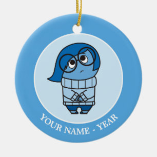 Inside Out   Sadness Sigh Add Your Name Ceramic Ornament