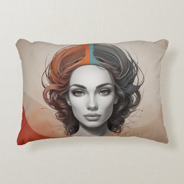 inside out vivid girl accent pillow (Front)
