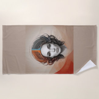 inside out vivid girl beach towel