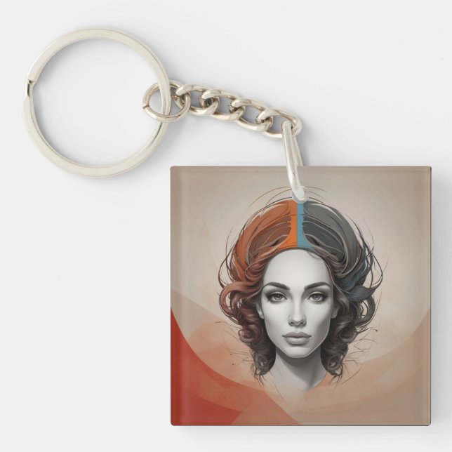 inside out vivid girl keychain (Front)