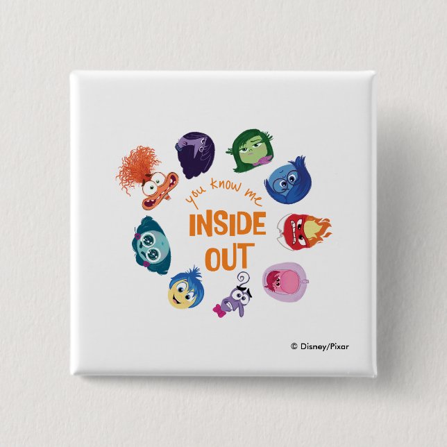 Inside Out You Know Me Inside Out Character Circle 2 Inch Square Button (Front)