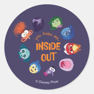 Inside Out You Know Me Inside Out Character Circle Classic Round Sticker