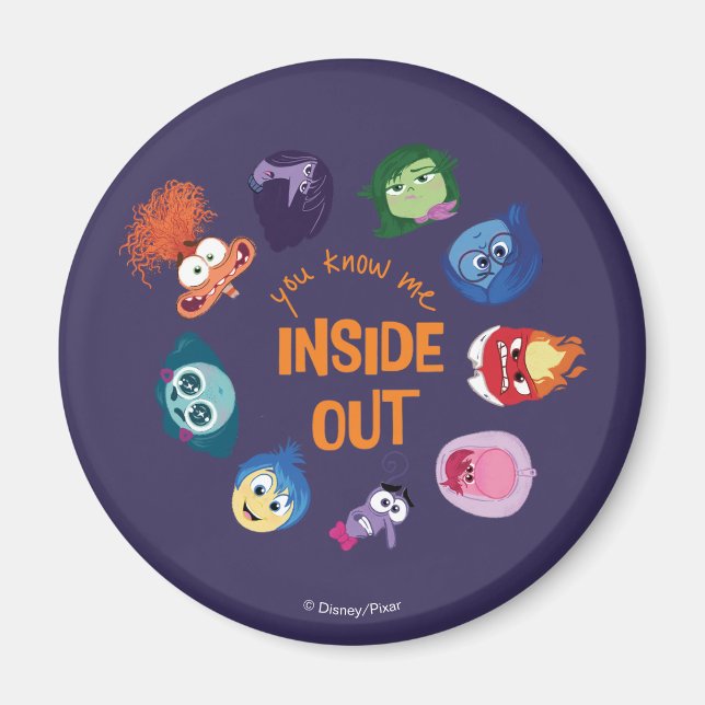 Inside Out You Know Me Inside Out Character Circle Magnet (Front)