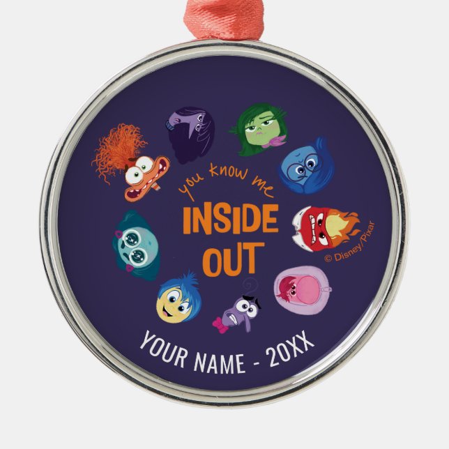 Inside Out You Know Me Inside Out Character Circle Metal Ornament (Front)
