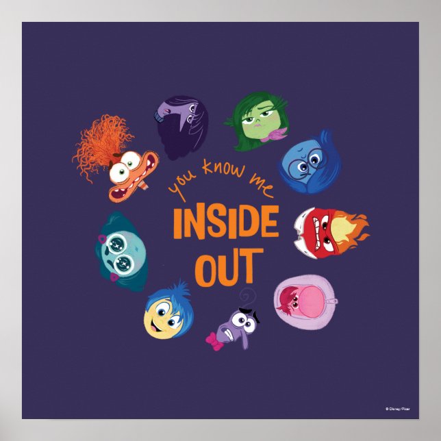 Inside Out You Know Me Inside Out Character Circle Poster (Front)
