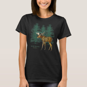 Inside Passage Alaska Moose Trees Vintage Look Sou T-Shirt