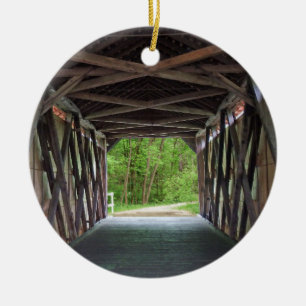 Inside Sandy Creek Bridge Hillsboro Missouri Ceramic Ornament