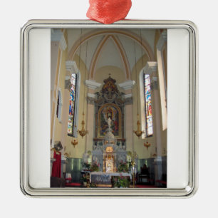 inside the church of Brezje,Slovenia Metal Ornament