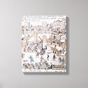 Inside the Old Lutheran Church, York County, 1800 Canvas Print