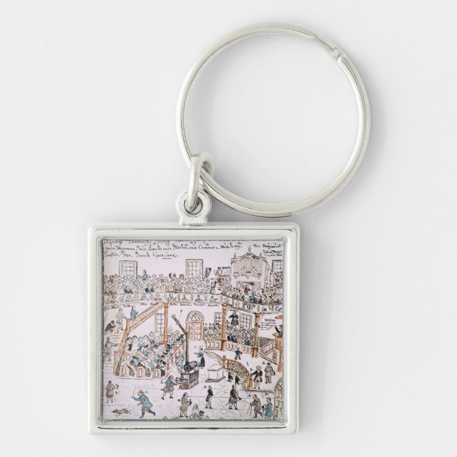 Inside the Old Lutheran Church, York County, 1800 Keychain (Front)