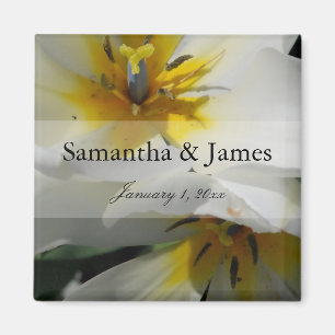 Inside White Lilies Personal Wedding Magnet