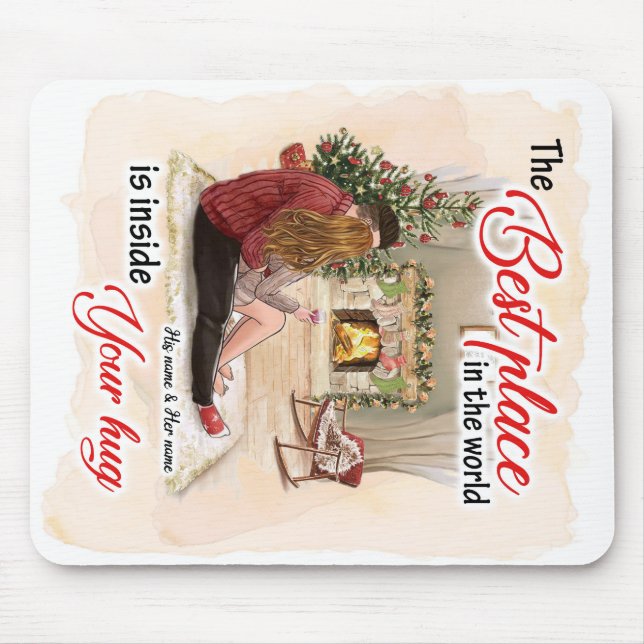 Inside Your Hug Blanket Couple Valentine Gift Mouse Pad (Front)