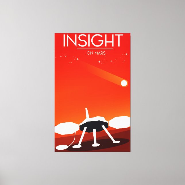 Insight Mars Lander Space Art Canvas Print (Front)