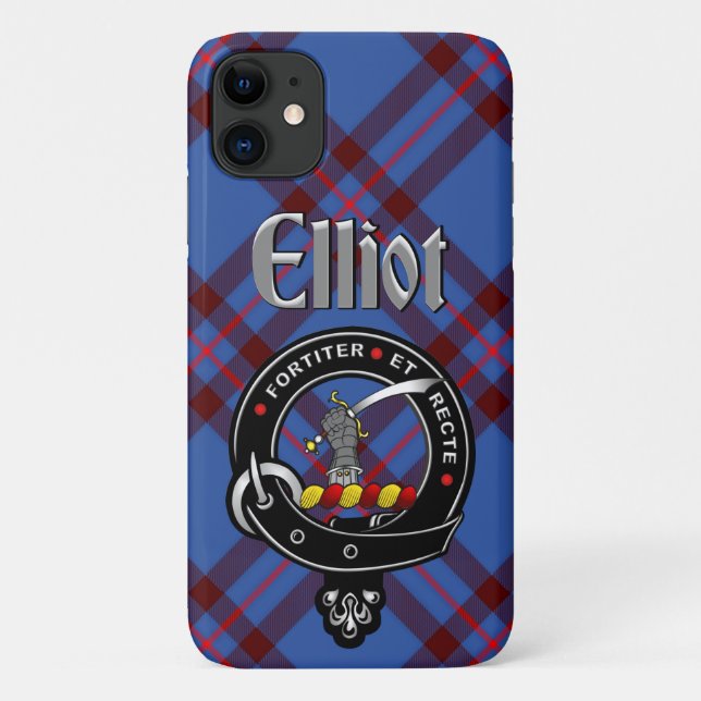 Insigne de clan Elliot et étui téléphonique Tartan (Dos)