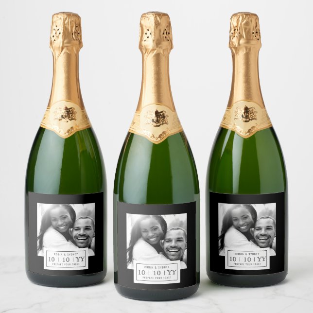 Insigne photo | Enregistrer La Date | Étiquette de (Bouteilles)