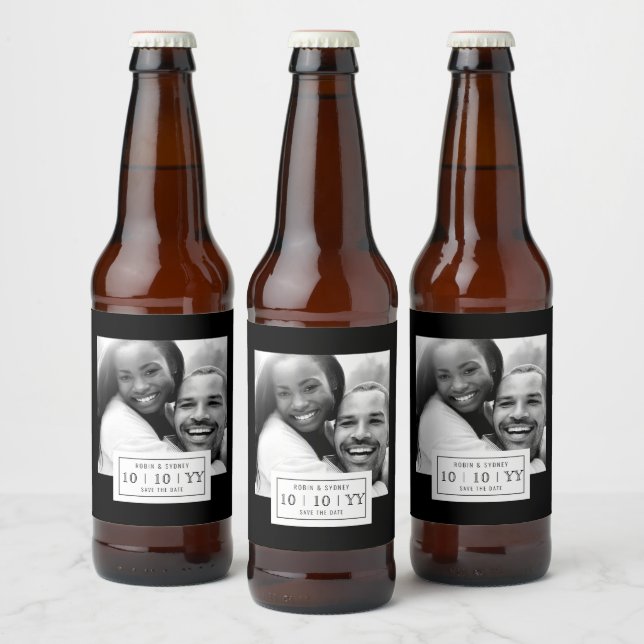 Insigne photo | Enregistrer La Date | Étiquette de (Bouteilles)
