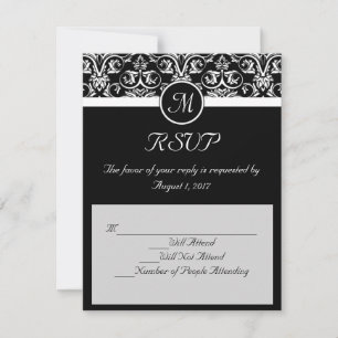 Insignes de mariage noirs correspondance RSVP