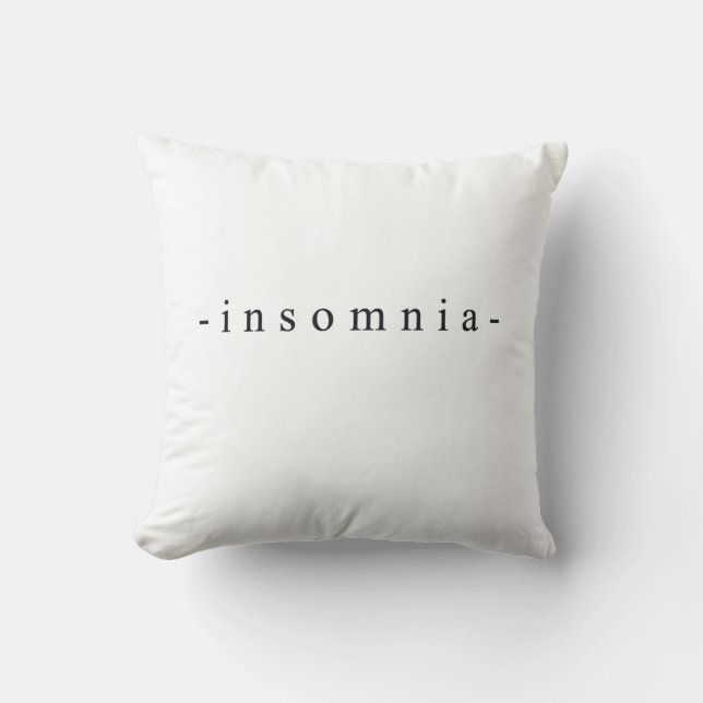 Insomnia design throw pillow (Front)