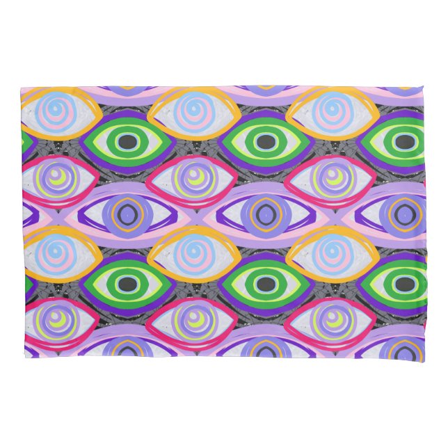 Insomniac Open Eyes Print Pillowcase (Front-Left)