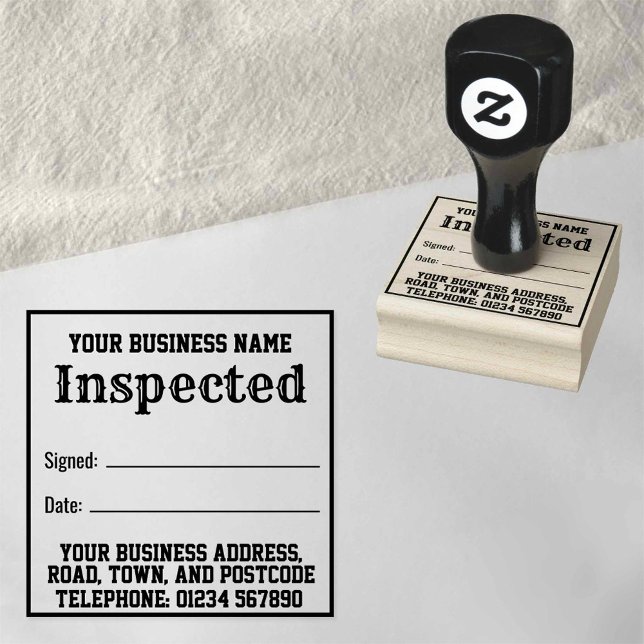 Inspected with Name, Address. Receipt Rubber Stamp (Creator Uploaded)