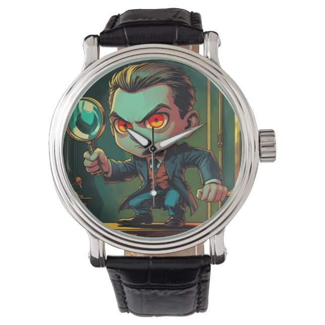 Inspecteur de dessin animé Montre à thème (devant)