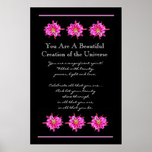 Inspiration Beautiful Pink Flowers Poster