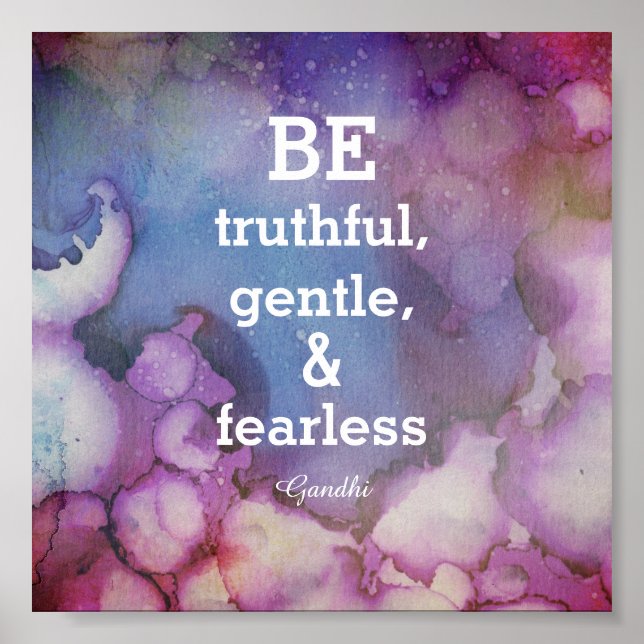 inspiration Gandhi citation poster aquarelle (Devant)