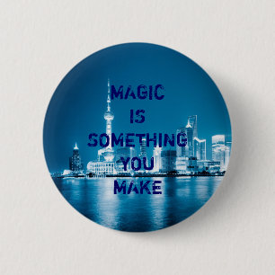 Inspiration hope quote city night 2 inch round button