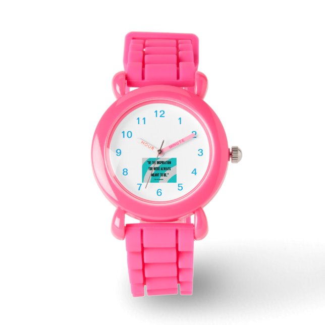 Inspiration Kid's Pink Glitter Strap Watch (Front)