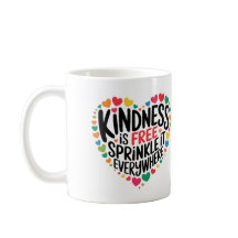 Inspiration Mug Kindness Citation Coeurs colorés