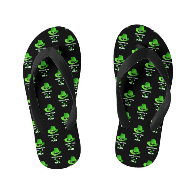 Inspiration Of A Man 17 Day Saint March Patricks Kid's Flip Flops (Footbed)