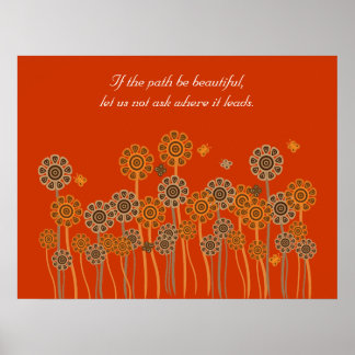 Inspiration orange rétro poster jardin