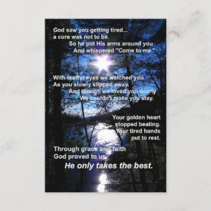 Inspiration Point memorial card